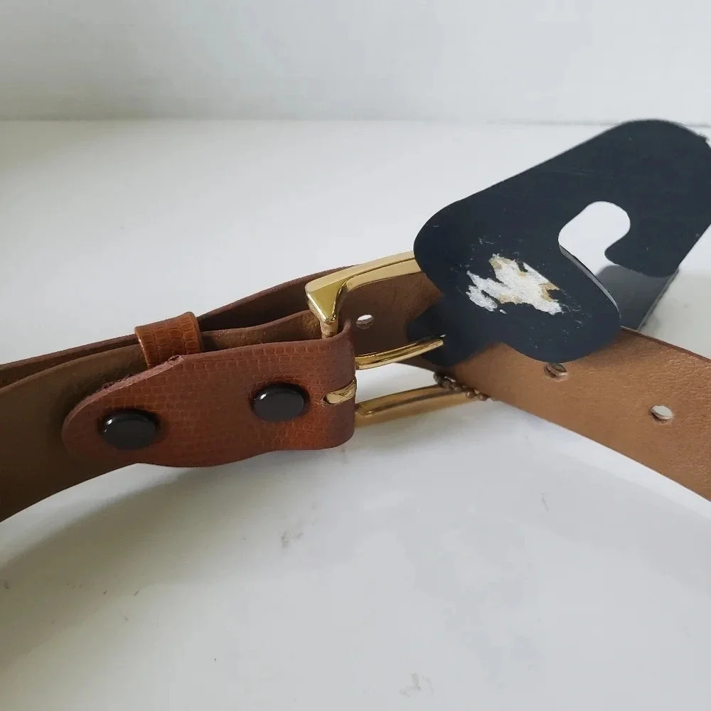 Creations Cabello Mens  Tan Leather Belt Size 38. - Picture 3 of 7